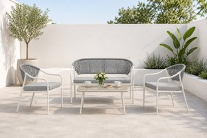 מערכת ישיבה לגינה דו (4 חלקים) סאו פאולו אפור-בז' CALMA מערכת ישיבה לגינה דו (4 חלקים) סאו פאולו אפור-בז' CALMA