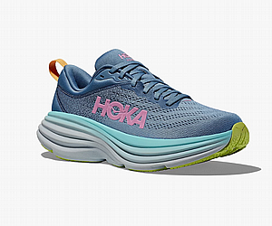 HOKA Bondi 8 Wide - נעלי ספורט נשים הוקה בונדי 8 רחבות בצבע תכלת כהה ורוד HOKA Bondi 8 Wide - נעלי ספורט נשים הוקה בונדי 8 רחבות בצבע תכלת כהה ורוד