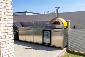 טאבון ביתי איטלקי נירוסטה להפעלה בגז או בעץ Clementi Forni Clementino **במבצע מתצוגה** צהוב טאבון ביתי איטלקי נירוסטה להפעלה בגז או בעץ Clementi Forni Clementino **במבצע מתצוגה** צהוב
